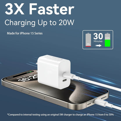 Fast Charge Kit for iPhone — 20W + 10FT USB-C Cable