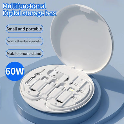 Universal 60W USB-C Cable Kit – Type-C, Lightning & Micro Adapter Set